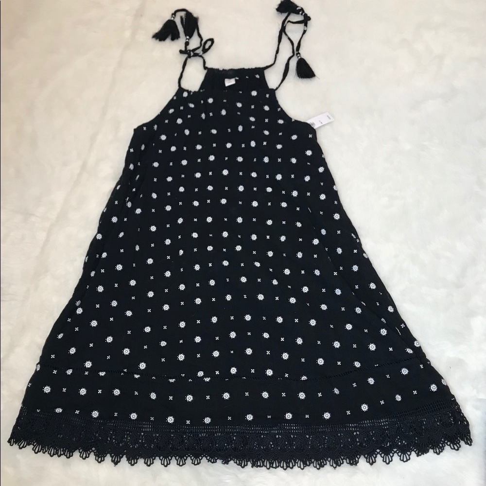 Black and white floral summer dress